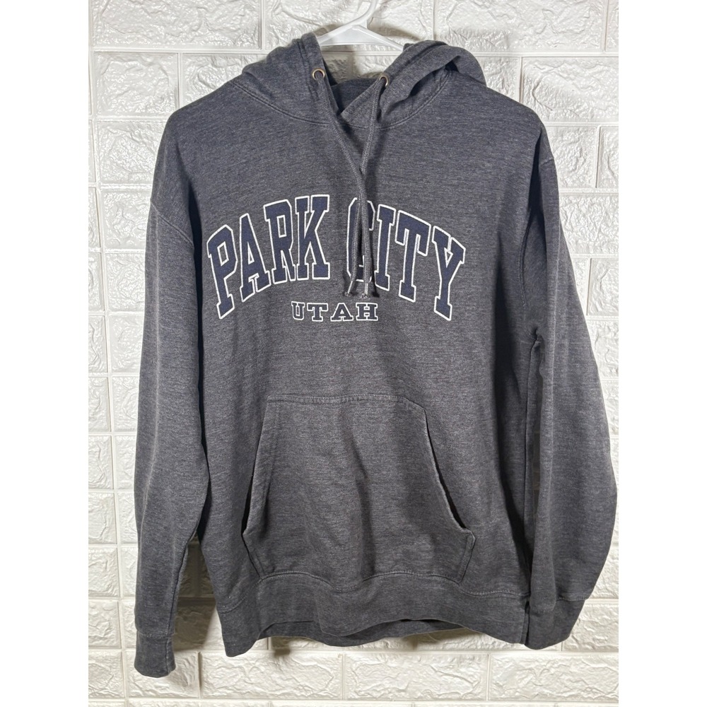 Prairie Mountain Park City Utah‎ Mens Gray Hoodie Sweatshirt Pullover Comfy M